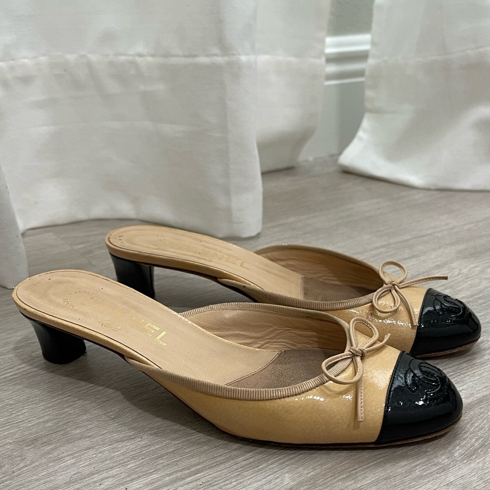 Chanel CC Leather Mules